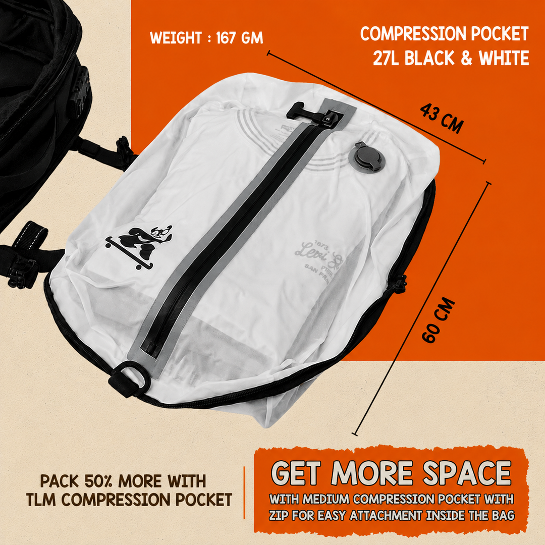 Travel Likes Me - Travel Compression Pocket - Reusable Vacuum Packing Bag