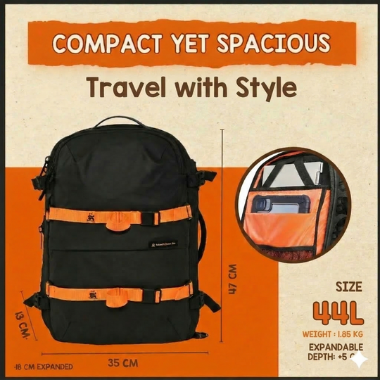 Skyroam 44L Carry-On Backpack (TSA Lock)