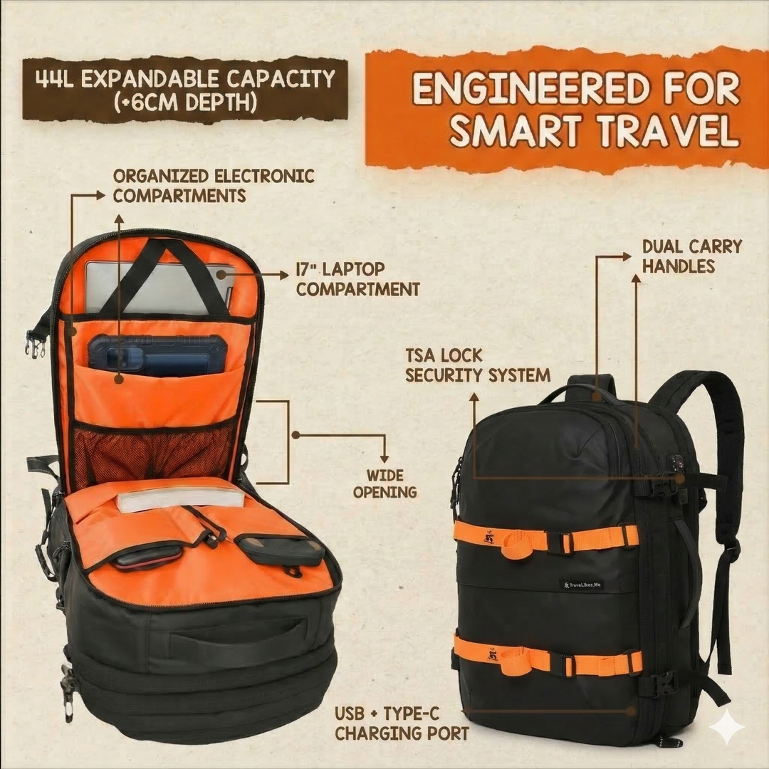 Skyroam 44L Carry-On Backpack (TSA Lock)