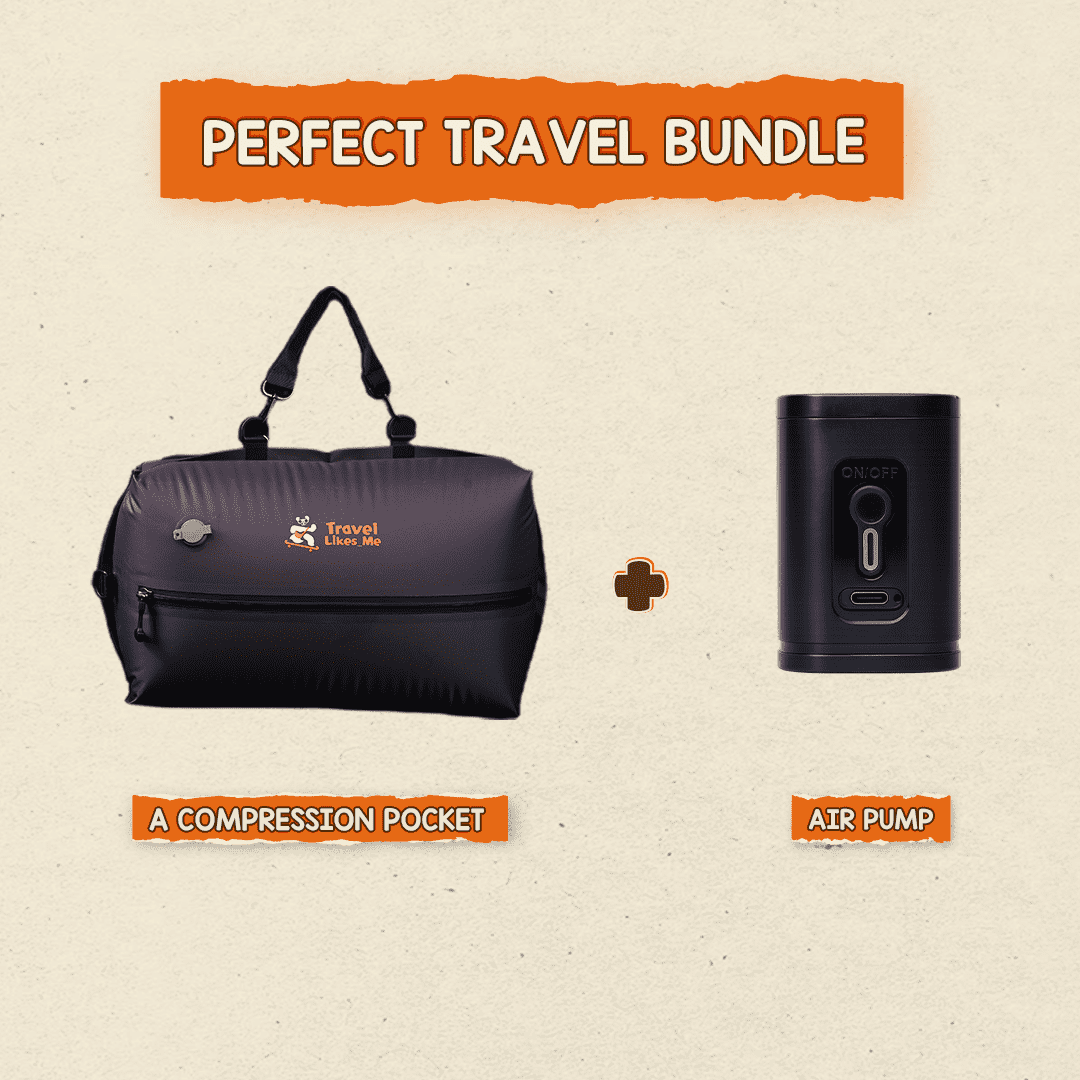TravelLikes_Me Travel Compression Pocket - Reusable Vacuum Packing Bag