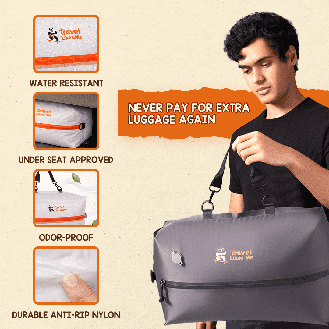 Reusable vacuum compression pocket alternative to plastic travel bags