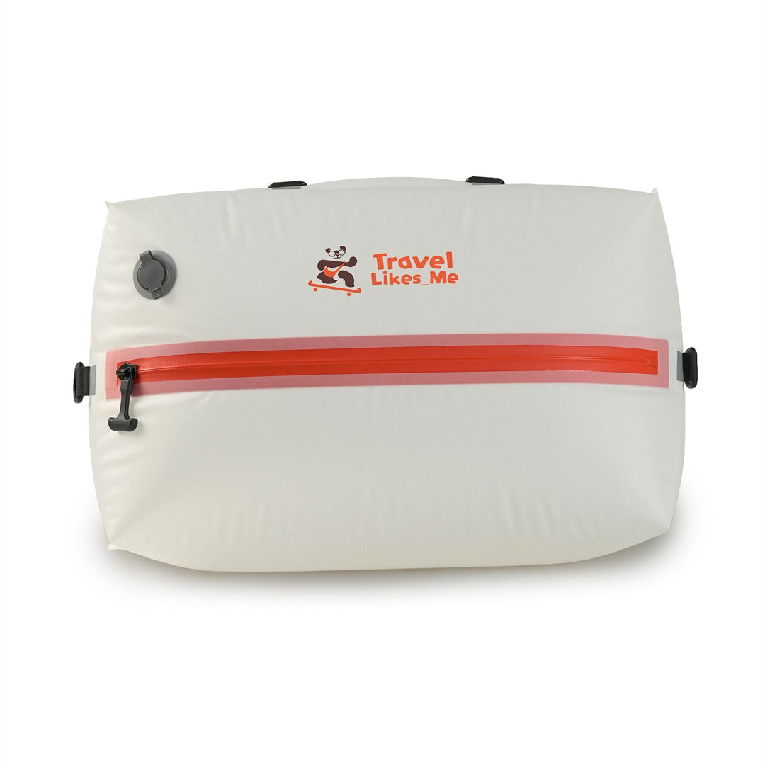 Travel compression organizer flattened after air removal